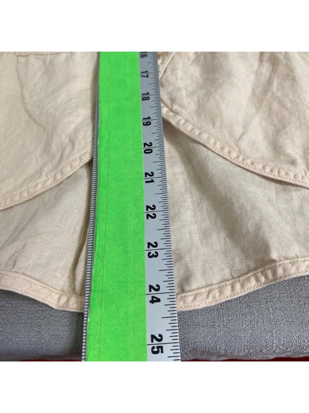 J. Jill Beige 100% Linen Button-Front Long-Sleeve Peplum Blazer Jacket M - Picture 12 of 13